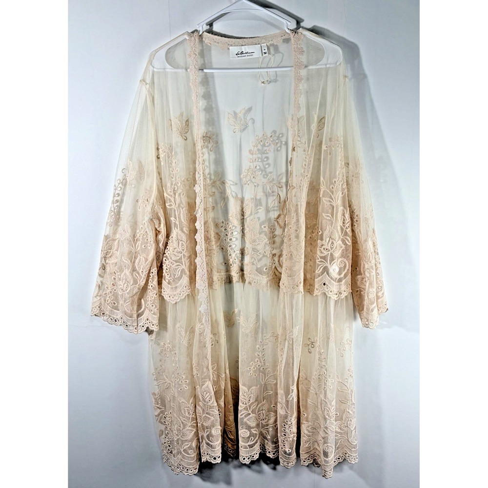 Lace Topper Cardigan Duster Swim Cover Up LaBellum by Hillary Scott Size 3X NWOT